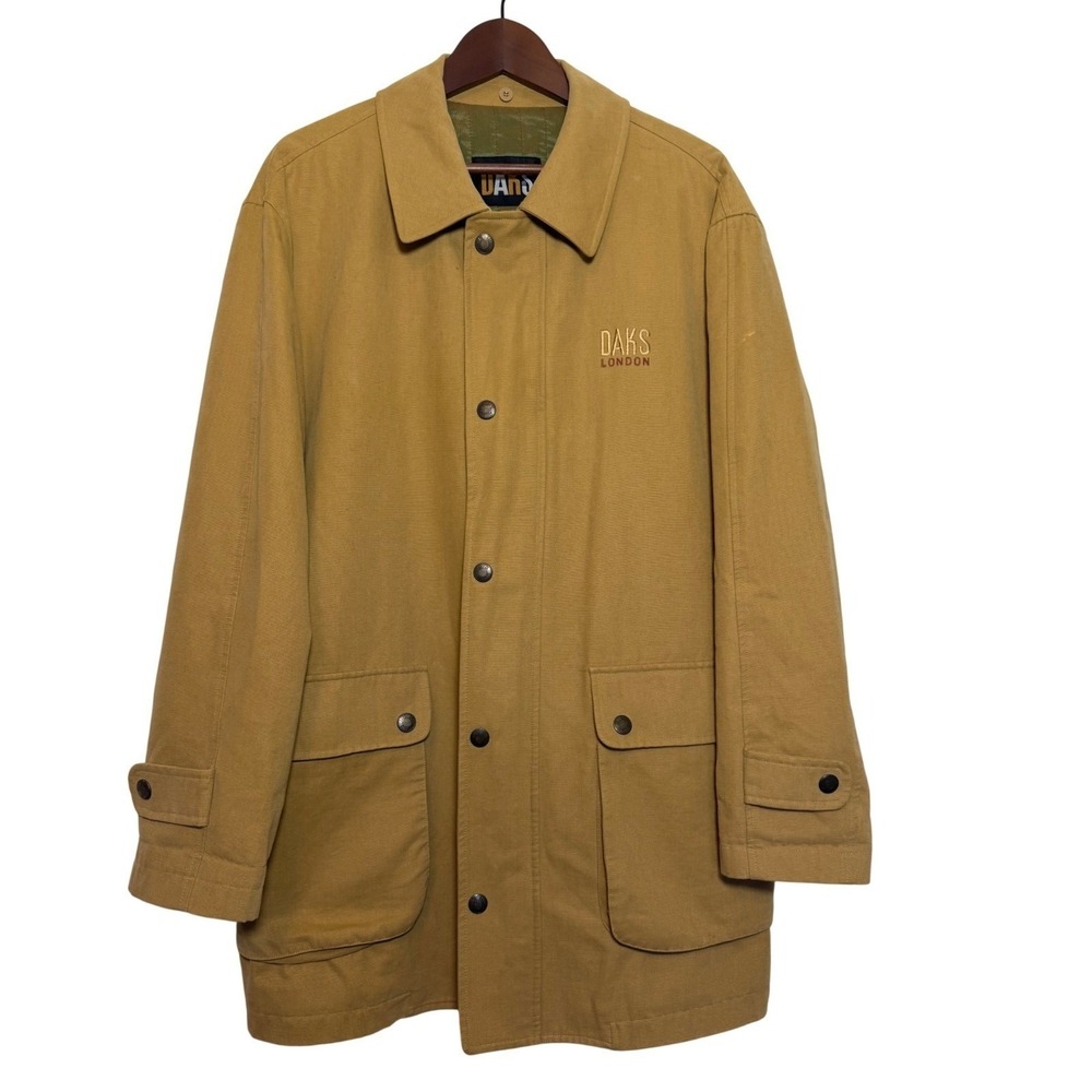 Daks London Chore Coat Mens XL Tan Canvas Quilted Lined Field Barn Jacket